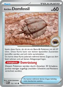 Pokémon-Karte Antikes Domfossil 152/165