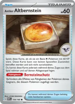 Pokémon-Karte Antiker Altbernstein 154/165