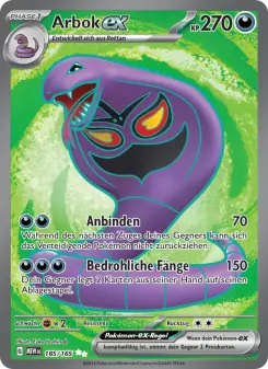 Pokémon-Karte Arbok-ex 185/165
