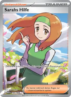Pokémon-Karte Sarahs Hilfe 195/165