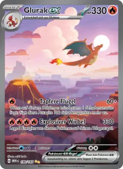 Pokémon-Karte Glurak-ex 199/165