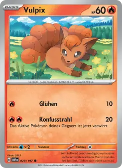 Pokémon-Karte Vulpix 028/197