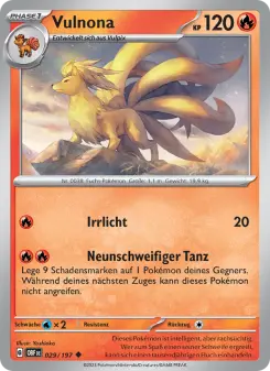 Pokémon-Karte Vulnona 029/197