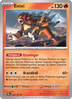 Pokémon-Karte Entei 030/197