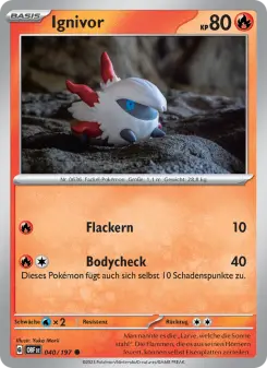 Pokémon-Karte Ignivor 040/197