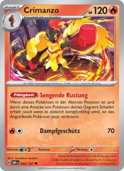 Pokémon-Karte Crimanzo 044/197