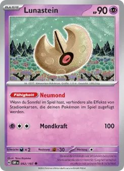 Pokémon-Karte Lunastein 092/197