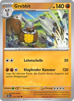 Pokémon-Karte Grebbit 113/197