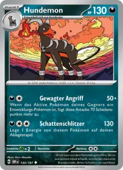 Pokémon-Karte Hundemon 133/197