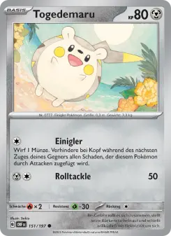 Pokémon-Karte Togedemaru 151/197