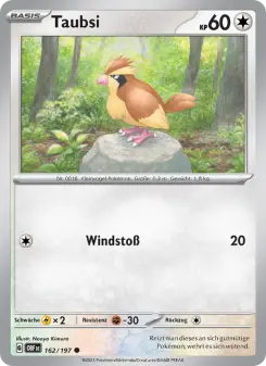 Pokémon-Karte Taubsi 162/197