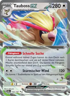 Pokémon-Karte Tauboss-ex 164/197