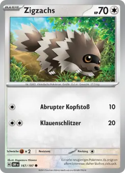Pokémon-Karte Zigzachs 167/197
