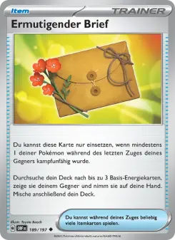 Pokémon-Karte Ermutigender Brief 189/197