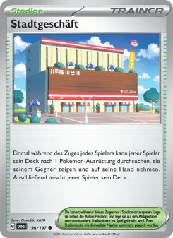 Pokémon-Karte Stadtgeschäft 196/197