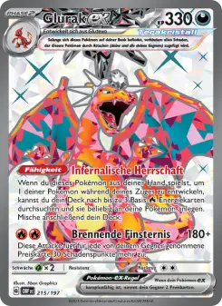Pokémon-Karte Glurak-ex 215/197