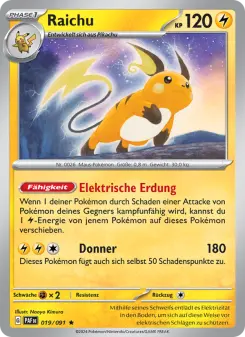 Pokémon-Karte Raichu 019/091