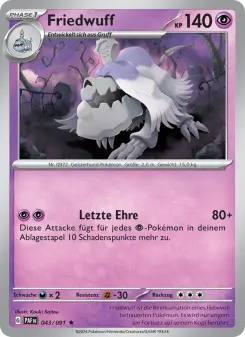 Pokémon-Karte Friedwuff 043/091
