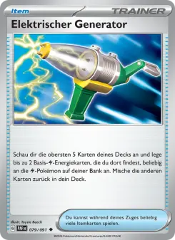 Pokémon-Karte Elektrischer Generator 079/091