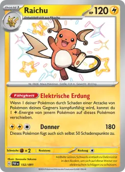 Pokémon-Karte Raichu 132/091