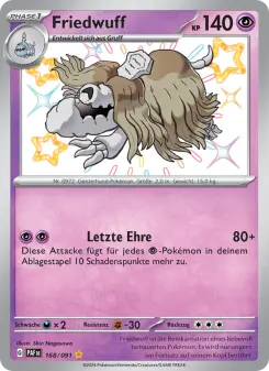 Pokémon-Karte Friedwuff 168/091