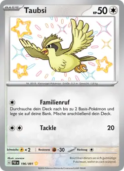 Pokémon-Karte Taubsi 196/091