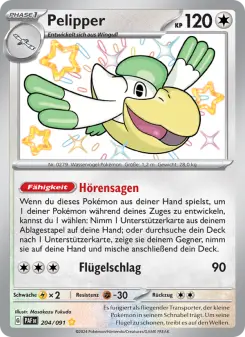 Pokémon-Karte Pelipper 204/091