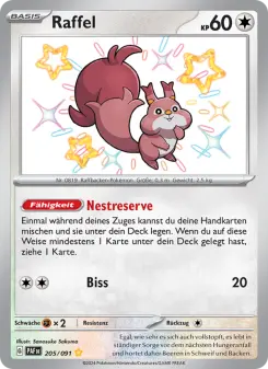 Pokémon-Karte Raffel 205/091