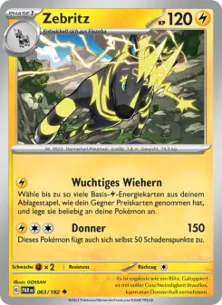 Pokémon-Karte Zebritz 063/182