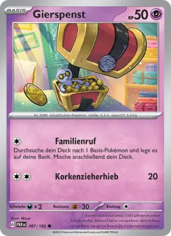 Pokémon-Karte Gierspenst 087/182