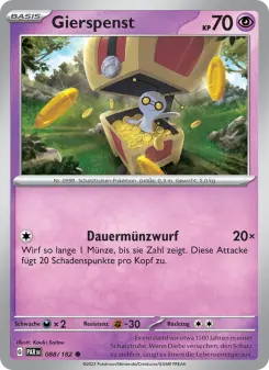 Pokémon-Karte Gierspenst 088/182