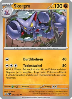 Pokémon-Karte Skorgro 092/182