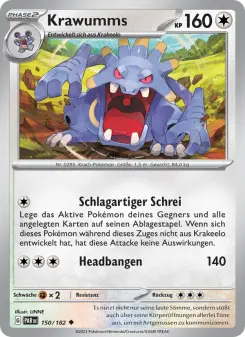 Pokémon-Karte Krawumms 150/182