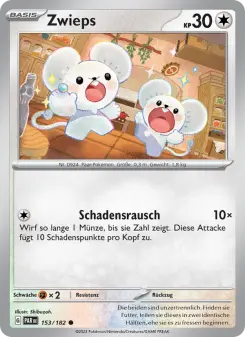 Pokémon-Karte Zwieps 153/182