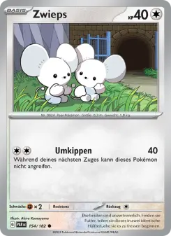 Pokémon-Karte Zwieps 154/182