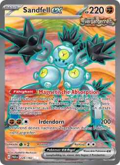 Pokémon-Karte Sandfell-ex 228/182