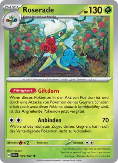 Pokémon-Karte Roserade 009/162