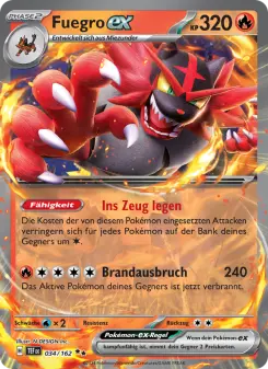 Pokémon-Karte Fuegro-ex 034/162