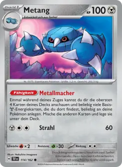 Pokémon-Karte Metang 114/162