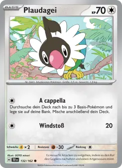 Pokémon-Karte Plaudagei 132/162