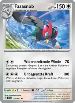 Pokémon-Karte Fasasnob 135/162