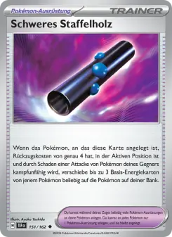 Pokémon-Karte Schweres Staffelholz 151/162