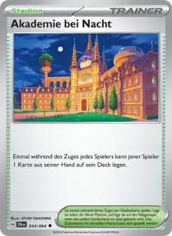 Pokémon-Karte Akademie bei Nacht 054/064