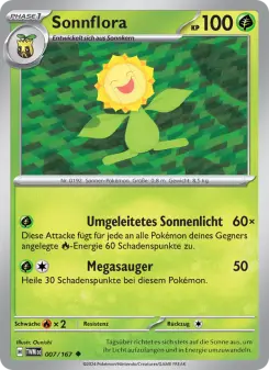 Pokémon-Karte Sonnflora 007/167