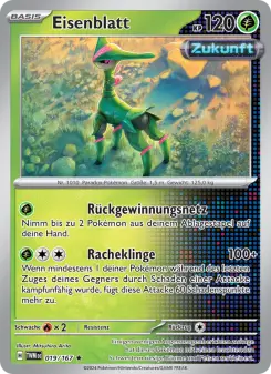 Pokémon-Karte Eisenblatt 019/167