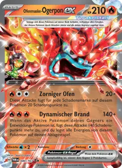 Pokémon-Karte Ofenmaske-Ogerpon-ex 040/167