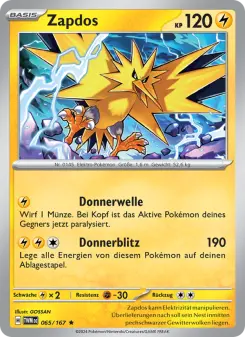 Pokémon-Karte Zapdos 065/167