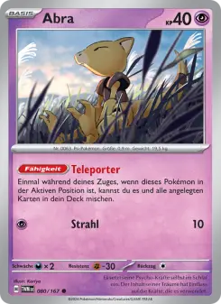 Pokémon-Karte Abra 080/167