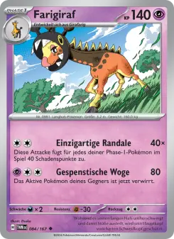 Pokémon-Karte Farigiraf 084/167