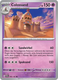 Pokémon-Karte Colossand 092/167